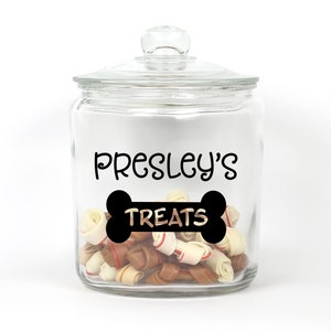 Personalized Dog Bone Treat Jar ~ Glass
