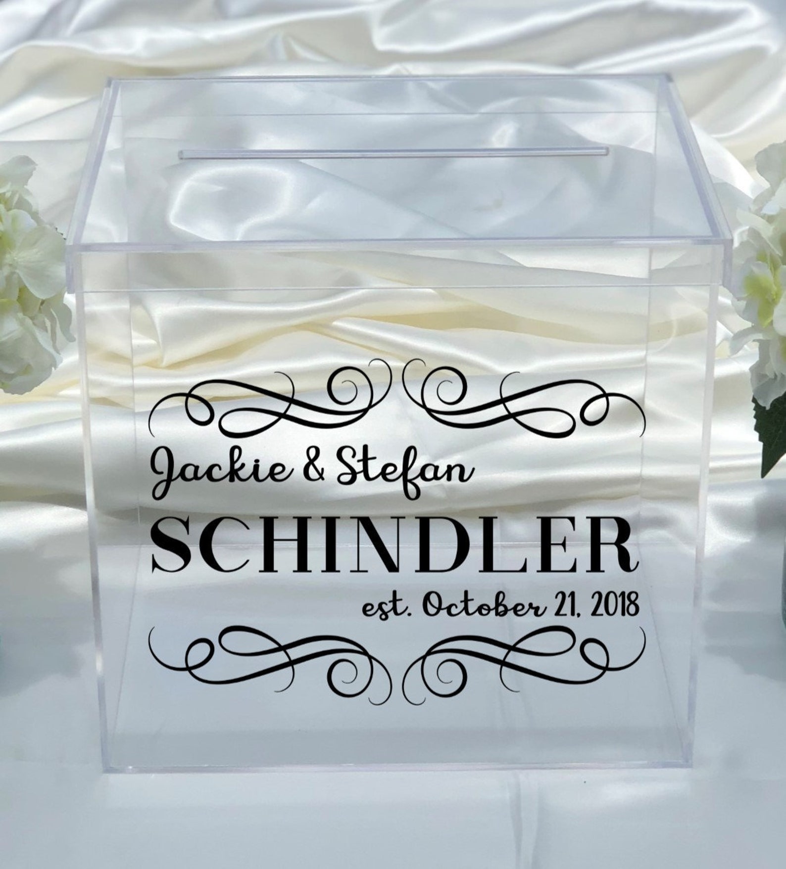 Personalized Wedding Card Box Clear Acrylic Card Box With Etsy