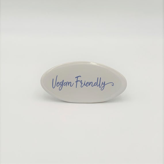 Vegan Friendly Food Markers ~ Choose Shape and Color ~  White Ceramic ~ Wedding Signage ~ Buffet Sign ~ Party Decor ~ Holiday Party