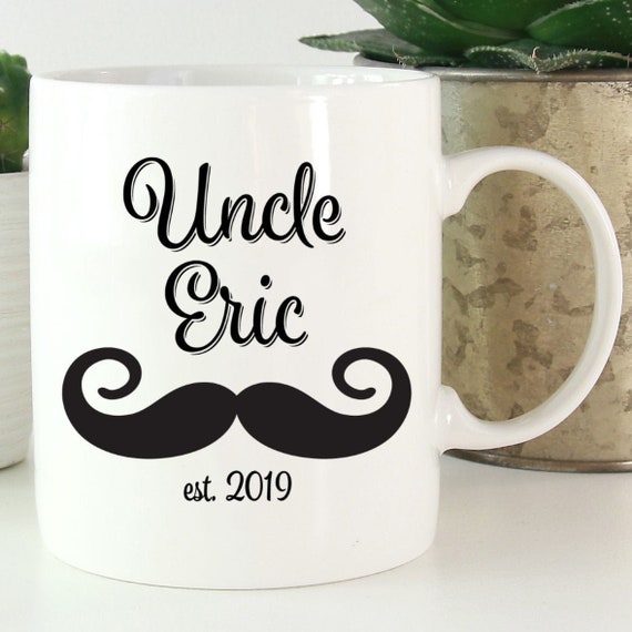 Personalized New Uncle Mug ~ Baby Shower ~ New Baby ~ Brother ~ Uncle Gift ~ Gift for Uncle ~ Mustache ~ Surprise Gift ~ Tell Your Brother