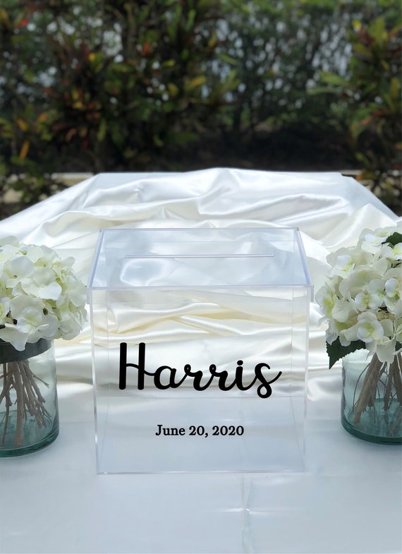 Personalized Wedding Clear Acrylic Card Box