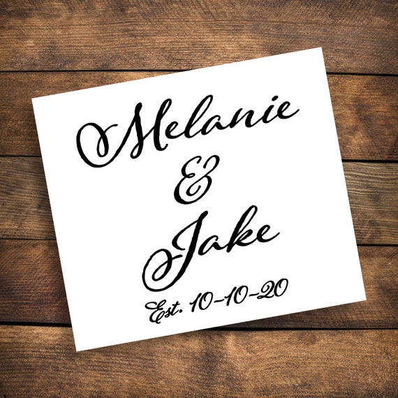 Personalized Names Decal ~ Choose Size & Color ~ Wedding Decal ~ Couple Decal ~ Name Decal ~ Decor ~ Wedding Name Decal ~ Wedding Date