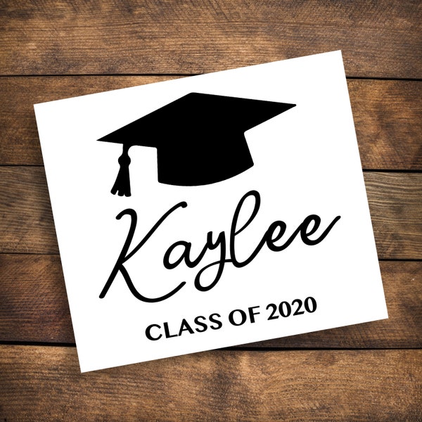 Personalized Graduation Decal ~ Choose Size & Color ~ Class of 2020 Decal ~ Class of 2021 Decal ~ Name Grad Decal ~ Class of Decal