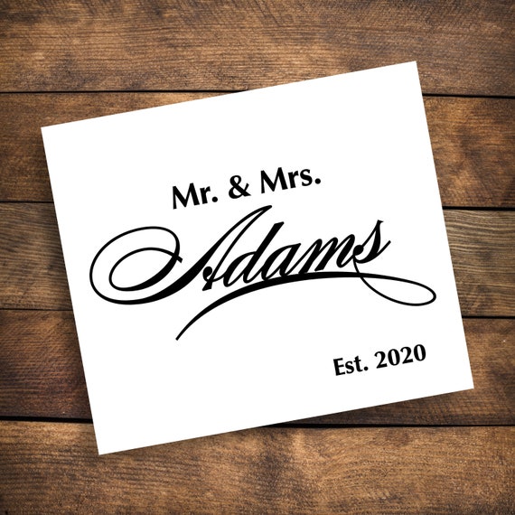 Personalized Last Name Decal ~ Choose Size & Color ~ Wedding Decal ~ Couple Decal ~ Name Decal ~ Decor ~ Wedding Name Decal ~ Wedding Date