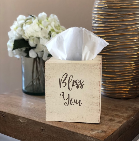 Distressed Bless You Oversized Tissue Box Cover