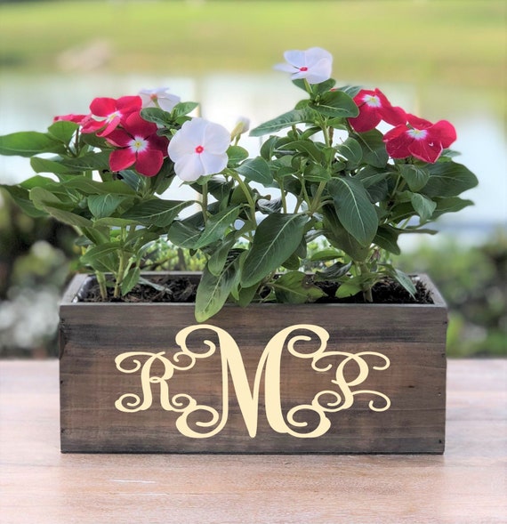 Personalized Wood Planter Box ~ Monogram ~ Initials ~ Wedding ~ Anniversary ~ Gift ~ Rustic Decor ~ Home Decor ~ Christmas Gift