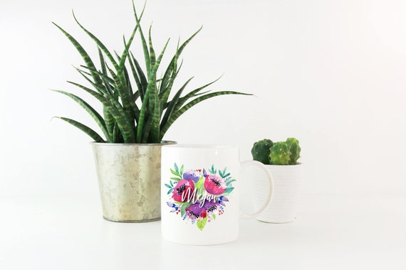 Personalized Flower Bouquet Mug