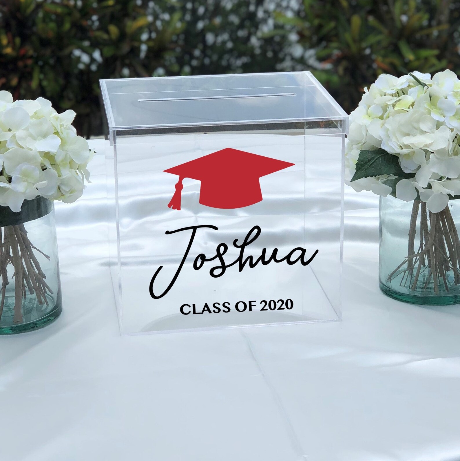 Personalized Graduation Card Box 2 Colors Clear Acrylic Etsy
