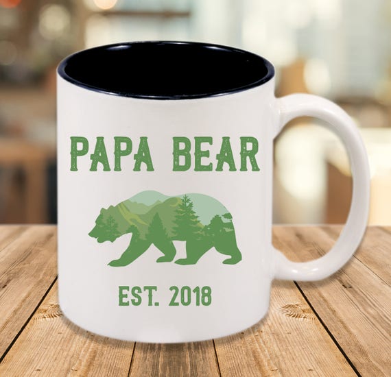 Papa Bear Mug - Custom Name and Year - Gift for Dad - New Dad Mug