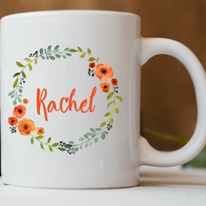 Flower Wreath Mug ~ Personalized