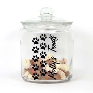 Personalized Pet Treat Jar ~ Paw Prints ~ Pet Food Jar