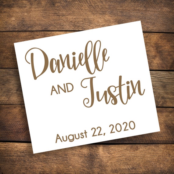 Personalized Names Decal ~ Choose Size & Color ~ Wedding Decal ~ Couple Decal ~ Name Decal ~ Decor ~ Wedding Name Decal ~ Wedding Date