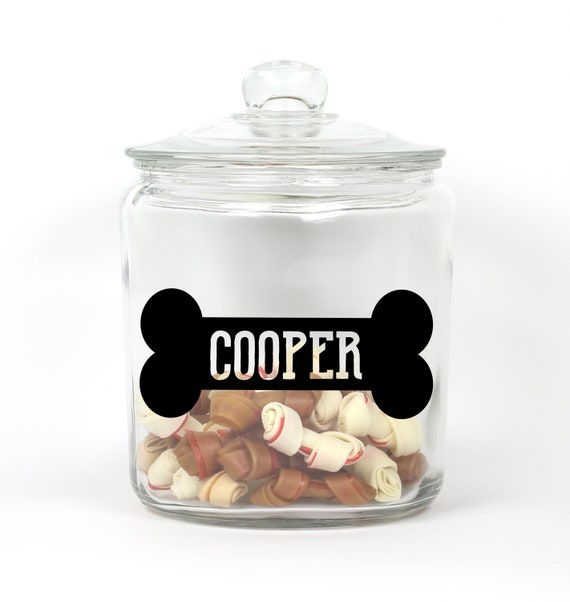 Personalized Bone Treat Jar ~ Glass