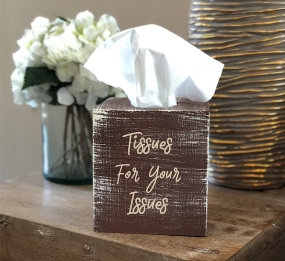 Distressed Tissues For Your Issues Oversized Tissue Box Cover