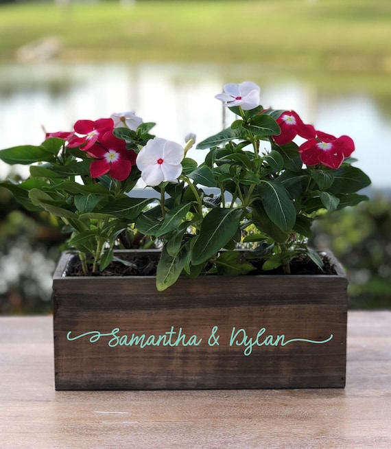 Personalized Wood Planter Box ~ Couples Names ~ Gift for Couple ~ Wedding ~ Anniversary ~ Wedding Centerpiece ~ Rustic Decor ~ Beach Decor