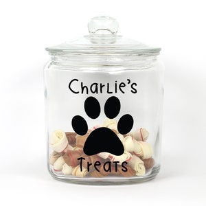 Personalized Dog Treat Jar - Paw - Pet Treat Storage - Pet Treat Jar ~ Paw Print Treat Jar ~