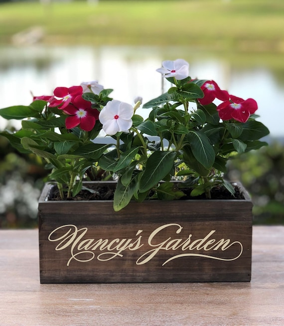 Personalized Garden Wood Planter Box ~ Any Name ~ Gift ~ Flowers ~ Gardener Gift ~ Gardening ~ Planting  ~ Rustic Decor ~ Home Decor