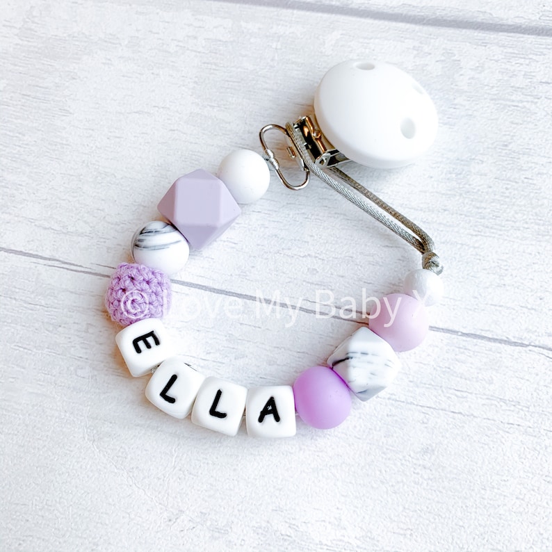 Personalised Dummy Clip Name Clippersonalized Pacifier Etsy