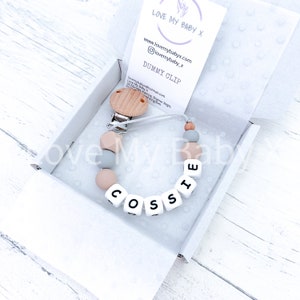 Dummy Clip Personalised Newborn gift MAM dummy Clip Pastel Dummy Chain Pacifier clip personalized Unique Dummy Holder Christening Gift