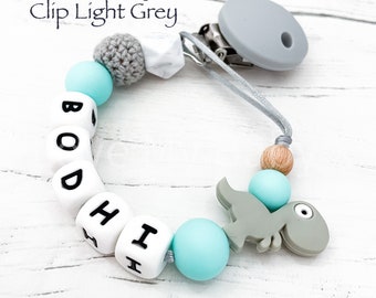 Silicone Dummy Clip |  | Dummy Chain | Personalised Dummy Clip Personalised | Soother Holder | Gift | MAM Clip| Dino Clip