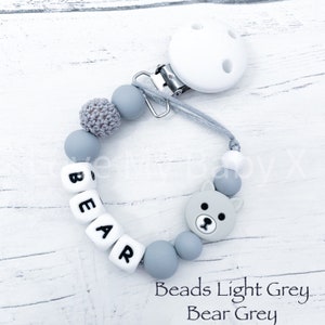 Personalised Dummy Clip|Custom Soother Holder|Christening  Gift|Newborn Gift|Unique Dummy Chain|Bear Dummy Holder|MAM