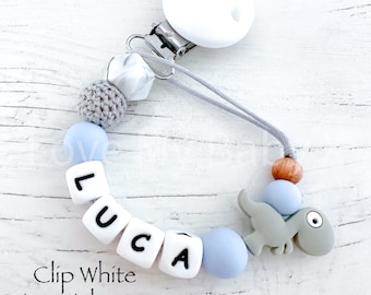 Silicone Dummy Clip |  | Dummy Chain | Personalised Dummy Clip Personalised | Soother Holder | Gift | MAM Clip| Dino Clip