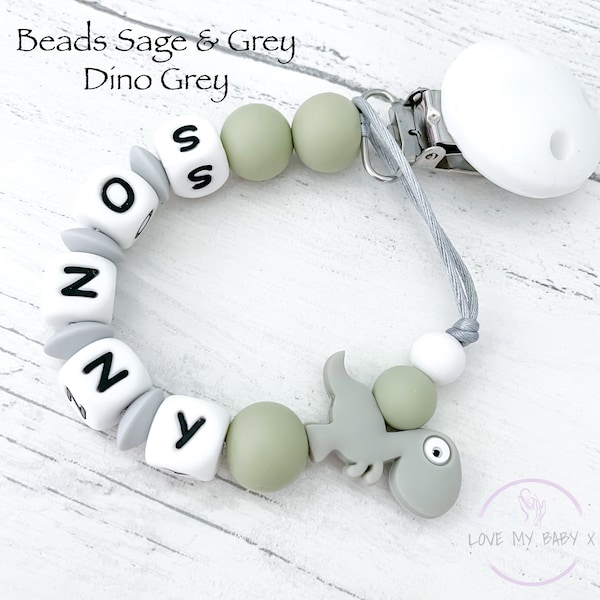 Pinza para chupete de dinosaurio personalizada, portachupetes personalizado, regalo de bautizo, regalo para recién nacidos, regalo para mamá primeriza, portachupetes, pinza para chupete MAM, relleno de calcetín