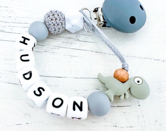 Silicone Dummy Clip |  | Dummy Chain | Personalised Dummy Clip Personalised | Soother Holder | Gift | MAM Clip| Dino Clip