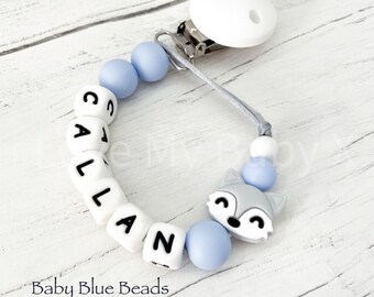 Personalised Blue Mickey like Dummy Clip//Chain dummy strap for reborn dolls
