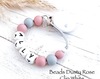 Personalised Wooden & Silicone Flower Dummy/Pacifier Clip - Cute Gift For Baby Girls (MAM Compatible)