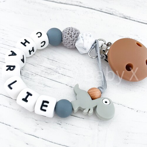 Blue Pacifier Clip Silicone Clip Soother Clip Personalised Dummy Clip 