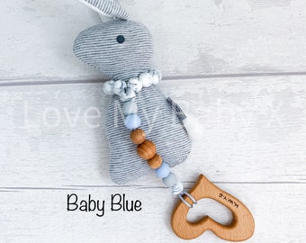 Personalised Bespoke Gift My First Easter Bunny Rattle Sensory Rattle Engraved Toy First Easter Gift Newborn Gift New mum gift Name Rattle