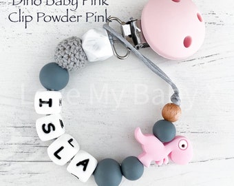 Silicone Dummy Clip |  | Dummy Chain | Personalised Dummy Clip Personalised | Soother Holder | Gift | MAM Clip| Dino Clip