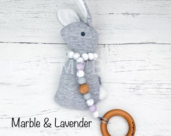 Personalised Bespoke Gift My First Easter Bunny Rattle Sensory Rattle Engraved Toy First Easter Gift Newborn Gift New mum gift Name Rattle