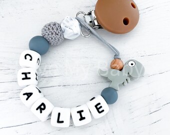 Silicone Dummy Clip |  | Dummy Chain | Personalised Dummy Clip Personalised | Soother Holder | Gift | MAM Clip| Dino Clip