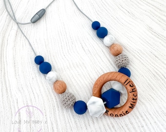 Silicone Nursing necklace Breastfeeding Necklace Sensory Necklace Fiddle necklace New Mum gift Mama present Textured Silicone Necklace