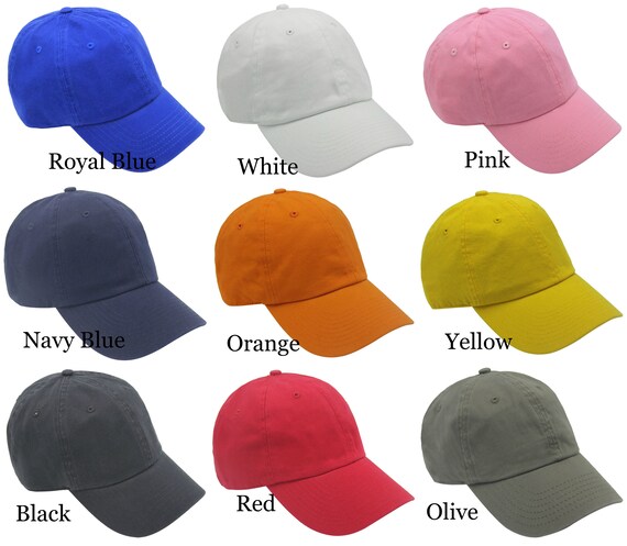 Black Plain Solid Blank Washed Denim Cotton Low Crown Baseball Ball Cap Hat