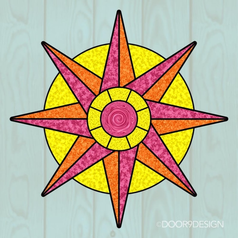 Mcm Star Pattern Mid Century Modern Star Stained Glass Patterns: Atomic Starburst (PDF ...
