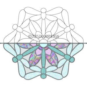 Pattern- Dragonfly Mandala stained glass pattern