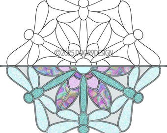 Pattern- Dragonfly Mandala stained glass pattern