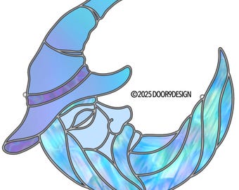 Stained glass pattern Wizard Moon design  (PDF) (PNG)