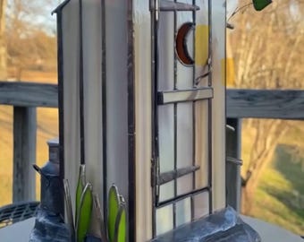 3D Stained Glass Outhouse Pattern: Box/Nightlight Project (PDF Pattern)