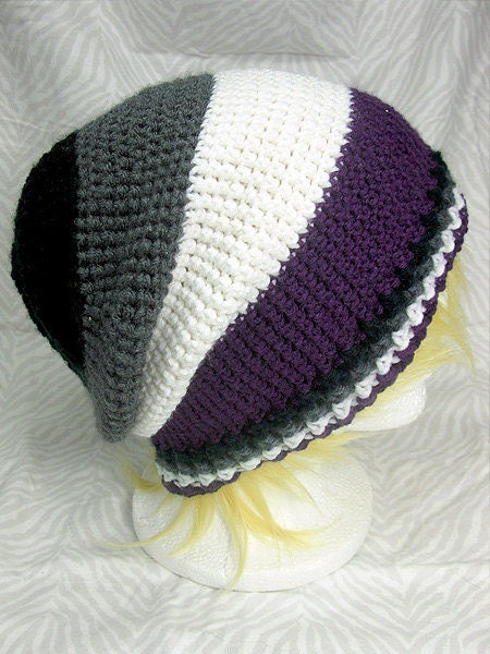Hearts Pattern Asexual Slouchy Beanie  Asexual Winter Hat