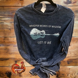 BOHO Vintage Let It Be Shirt for women or men, Positive Inspirational Tee, Peace shirt, Beatles Guitar Tee, Hippie Tee, Song Lyric Tee,