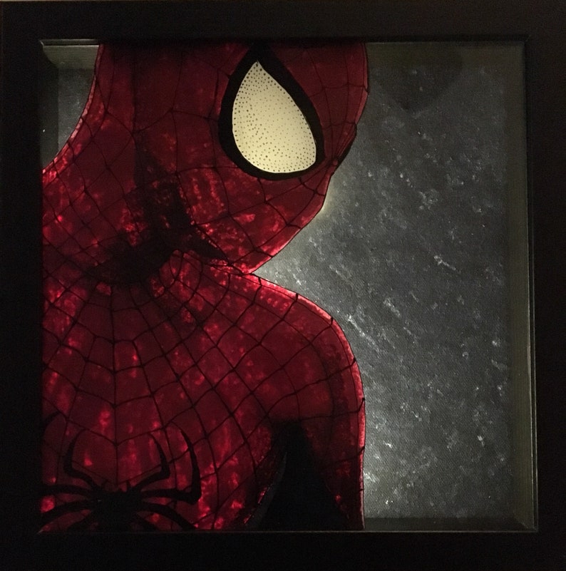 Spiderman Backlit Painting