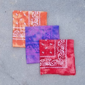 Tie Dye Bandana, 21&#39;&#39; X 21&quot;, bleach dye Bandanas