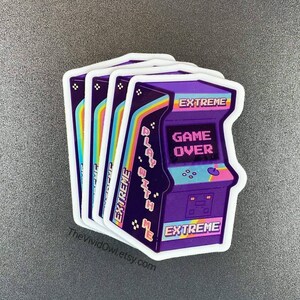 Arcade Machine Holographic sticker water bottle stickers laptop decal bumper stickers cute