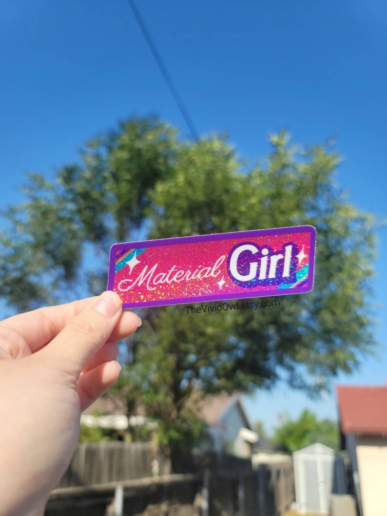 Material Girl Holographic Sticker for Water Bottle Stickers Etsy