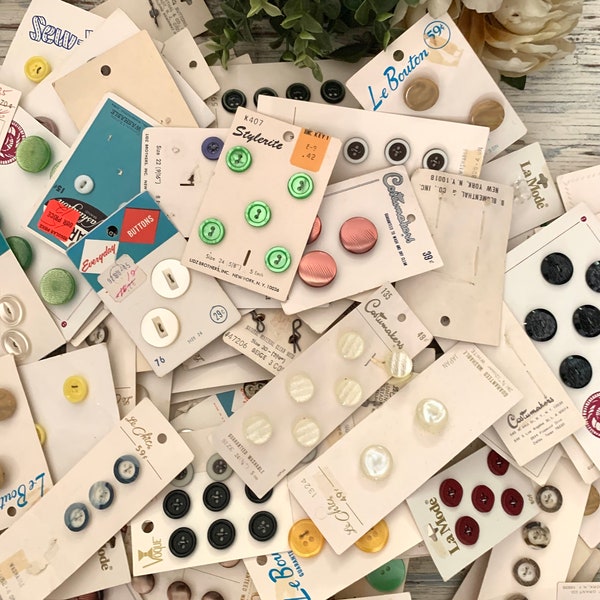 Vintage Button Cards - Etsy