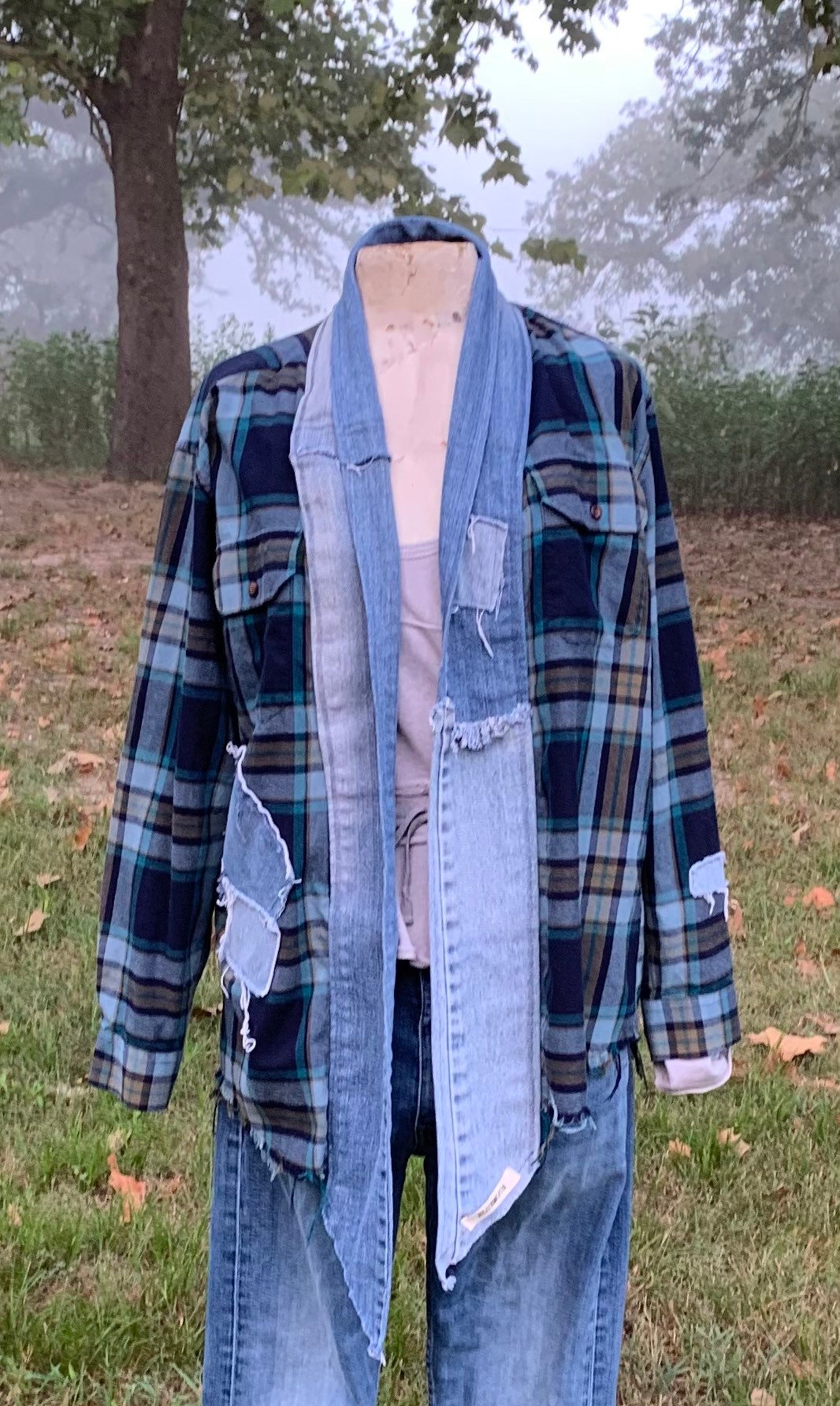 Womens Upcycled Refashioned Boho Bohemian Flannel and Denim - Etsy